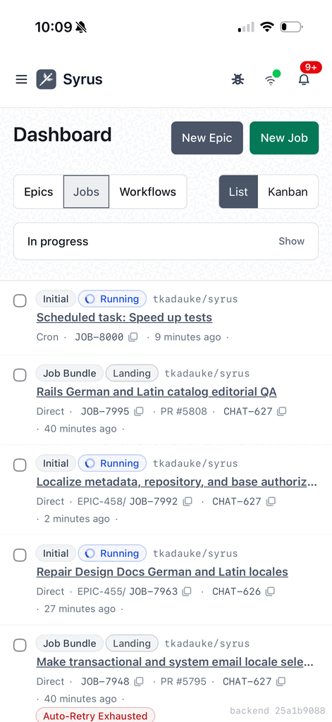 The Syrus app on mobile.